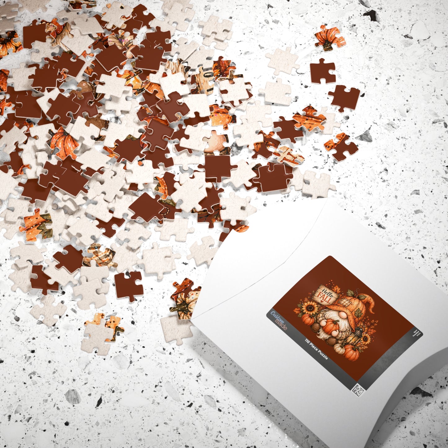 Hello Fall Gnome Pumpkin Puzzle — Autumn Jigsaw (110/252/520/1014 pcs)