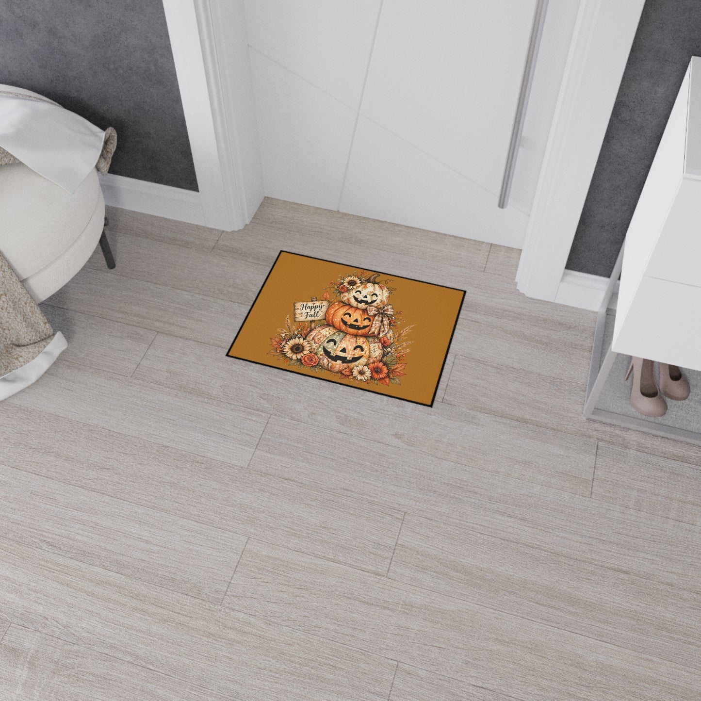 Happy Fall Jack-o'-Lantern Floor Mat