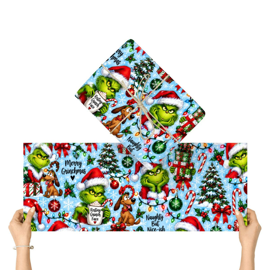 3Pack Gift Wrapping Paper Sheets grinch wallpaper
