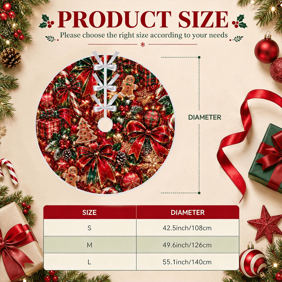 Quilted Christmas Tree Skirt Glittering Christmas Gift Wrap Pattern