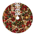 Quilted Christmas Tree Skirt Seamless Vintage Christmas Collage Pattern