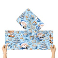 3Pack Gift Wrapping Paper Sheets blue and brown wrapping paper