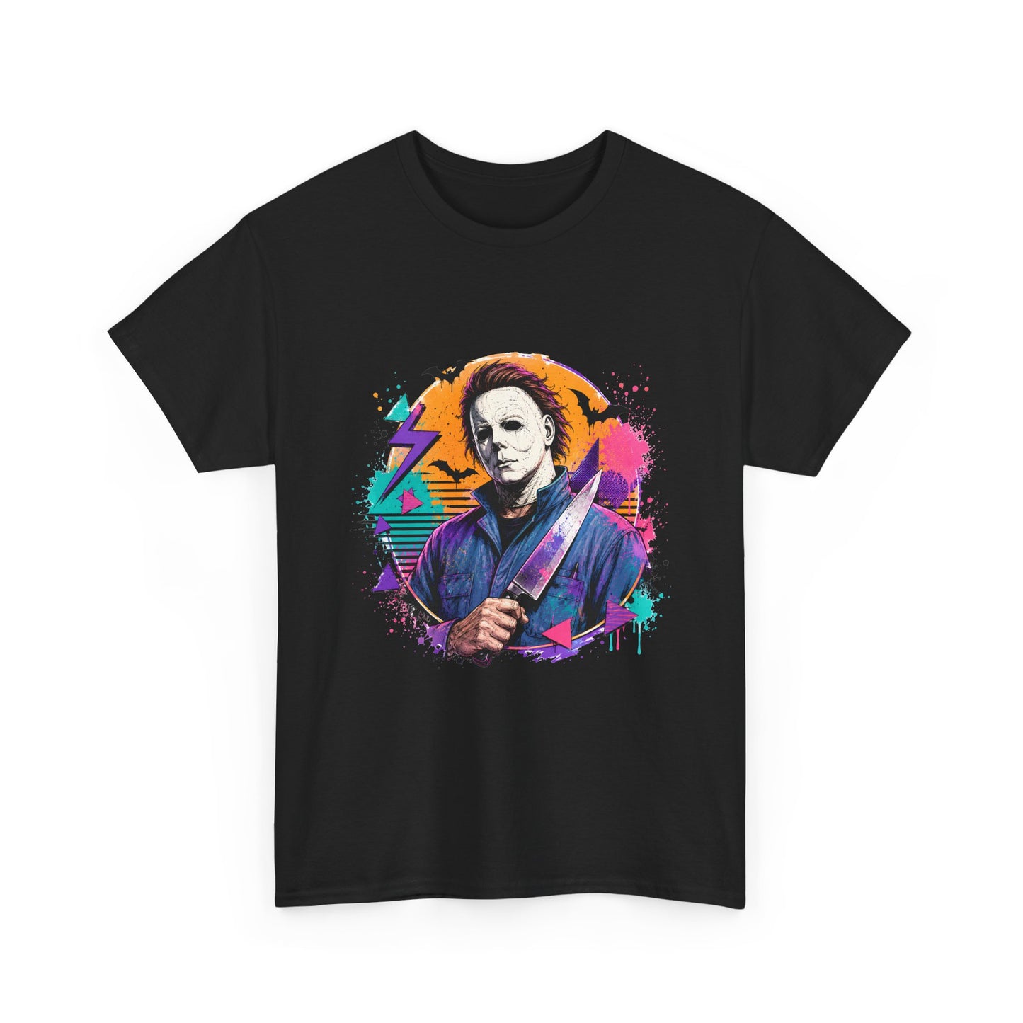 Retro Neon Horror Character Graphic Tee