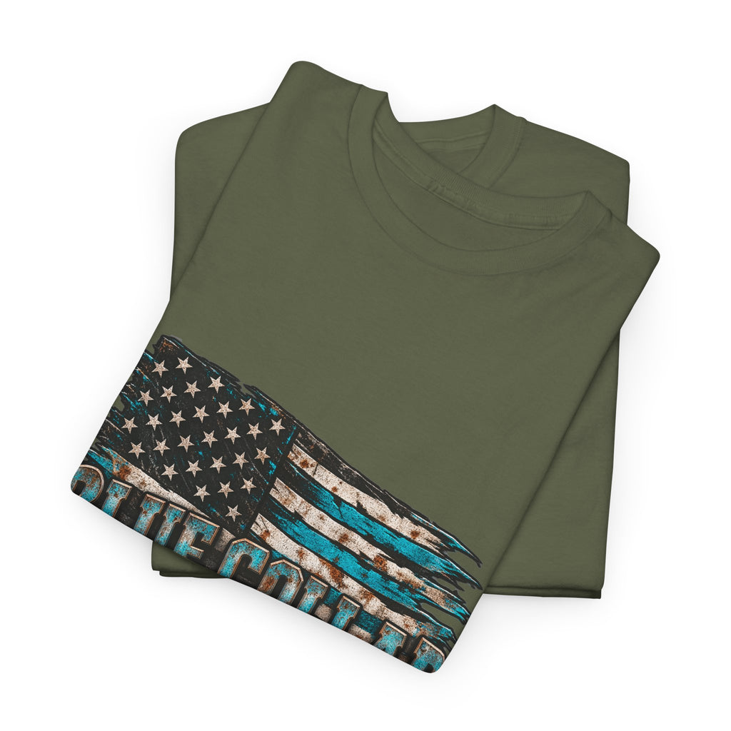 Blue Collar T-Shirt — "Blue Collar Made" & "American Blue Collar" Patriotic Workwear Tee