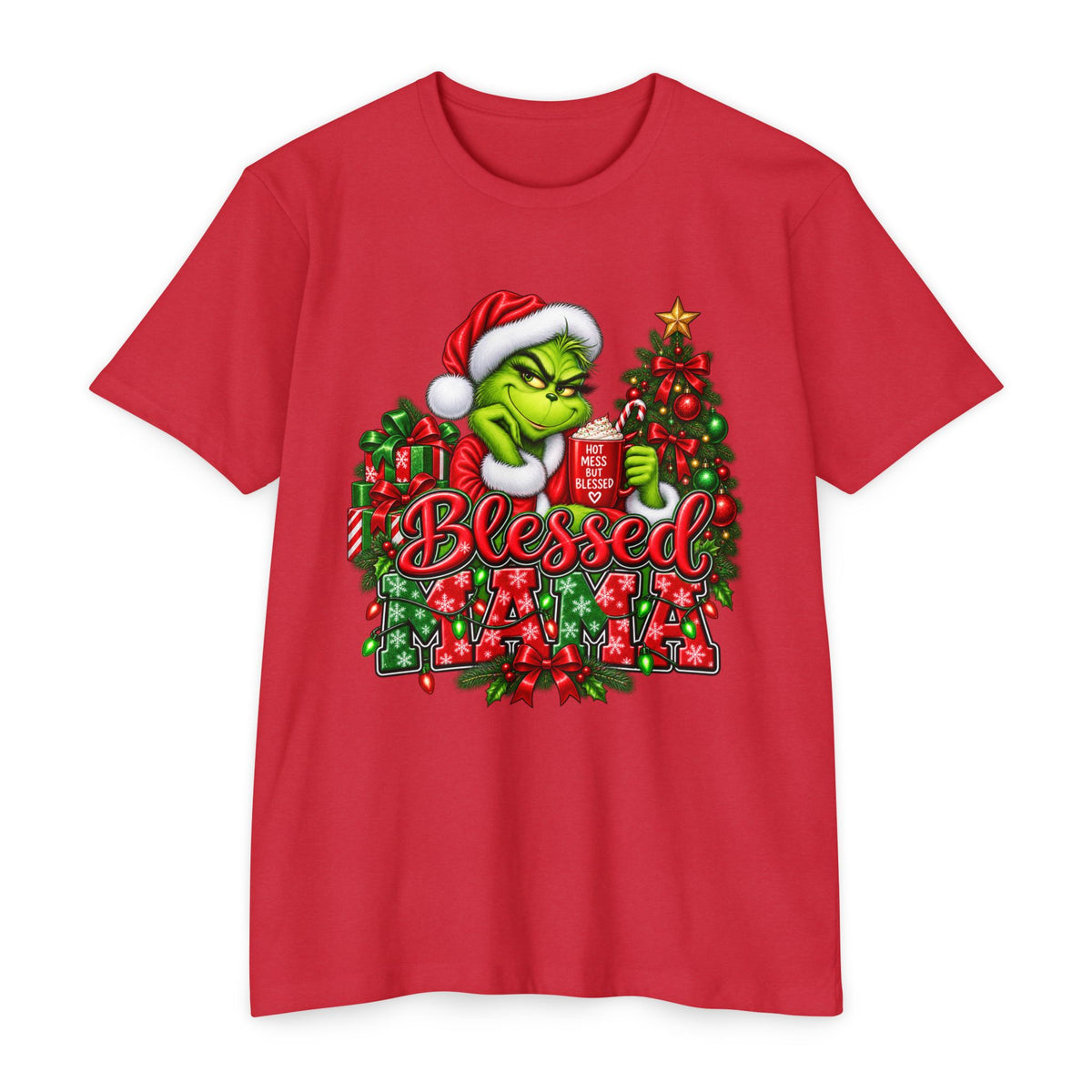 Grinch "Blessed AF" Christmas T‑Shirt