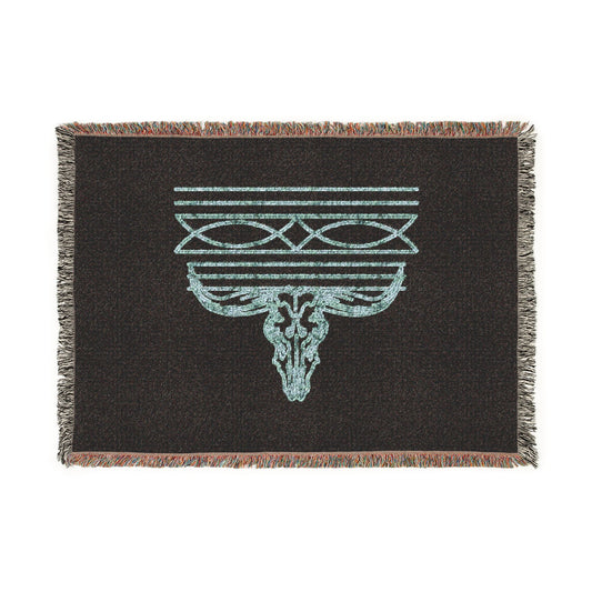 Ornate Shelf Corbel Woven Throw Blanket — Decorative Vintage Architectural Accent