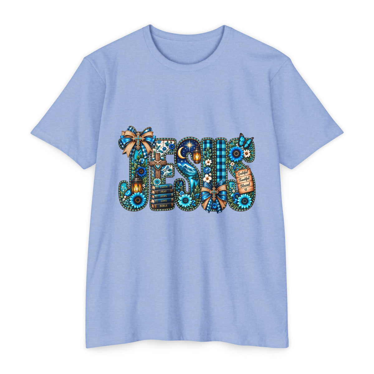 T-Shirt — Rustic Floral 'Blessed' Graphic Tee