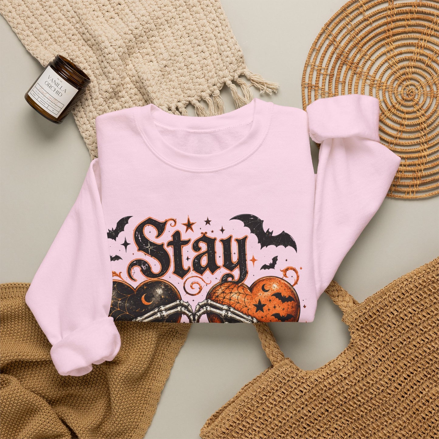 Stay Creepy Sweatshirt — Halloween Heart Gothic Crewneck