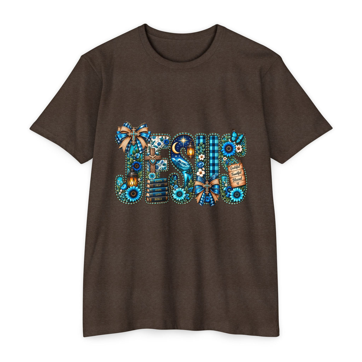 T-Shirt — Rustic Floral 'Blessed' Graphic Tee