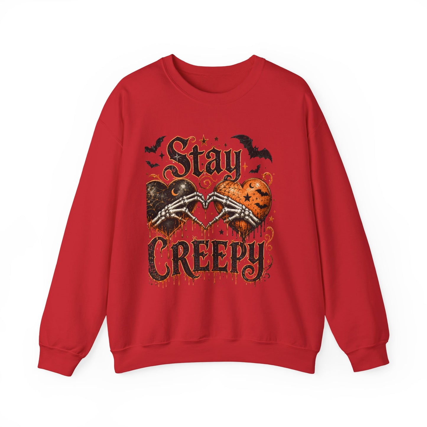 Stay Creepy Sweatshirt — Halloween Heart Gothic Crewneck