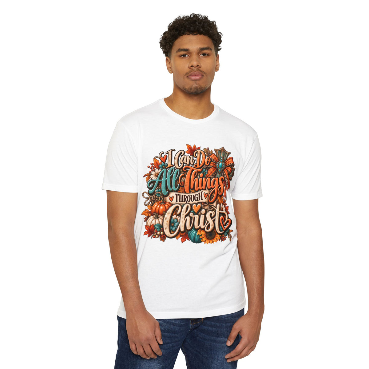 I Can Do All Things Through Christ T-Shirt — Christian Fall Pumpkin Design