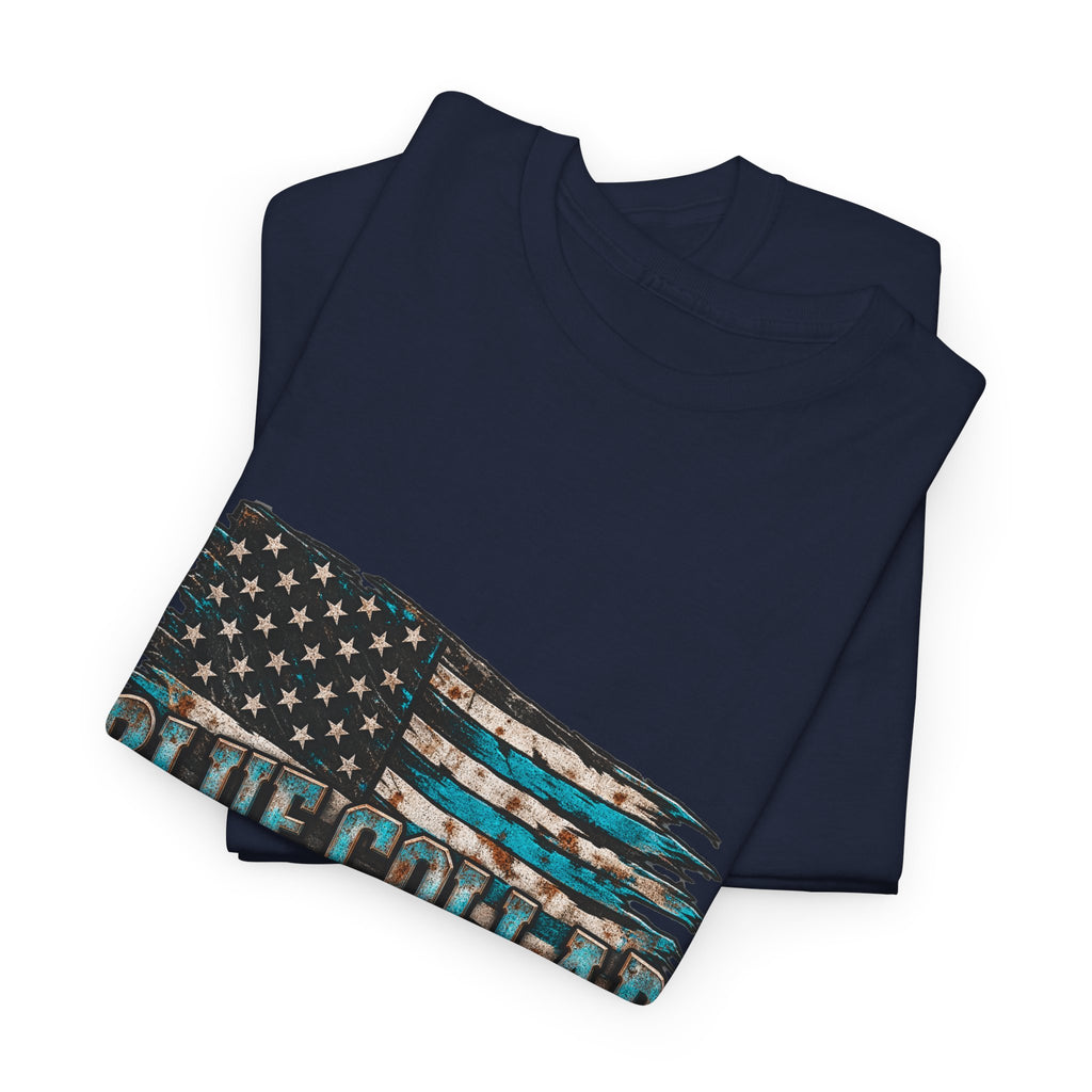 Blue Collar T-Shirt — "Blue Collar Made" & "American Blue Collar" Patriotic Workwear Tee