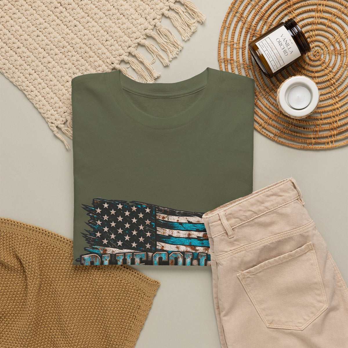 Blue Collar T-Shirt — "Blue Collar Made" & "American Blue Collar" Patriotic Workwear Tee