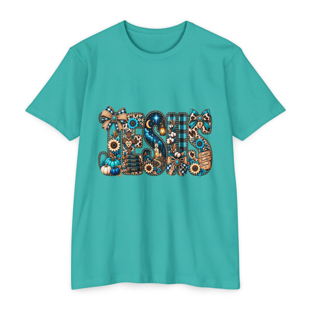 Fall Mom T‑Shirt — Rustic Sunflower & Plaid 'MOM' Graphic