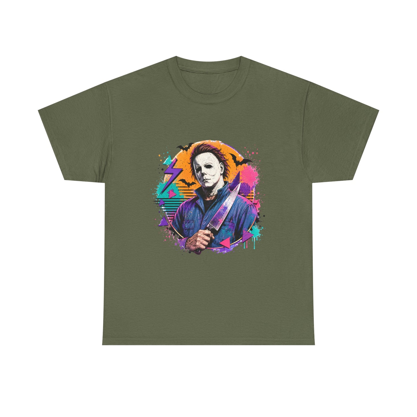 Retro Neon Horror Character Graphic Tee