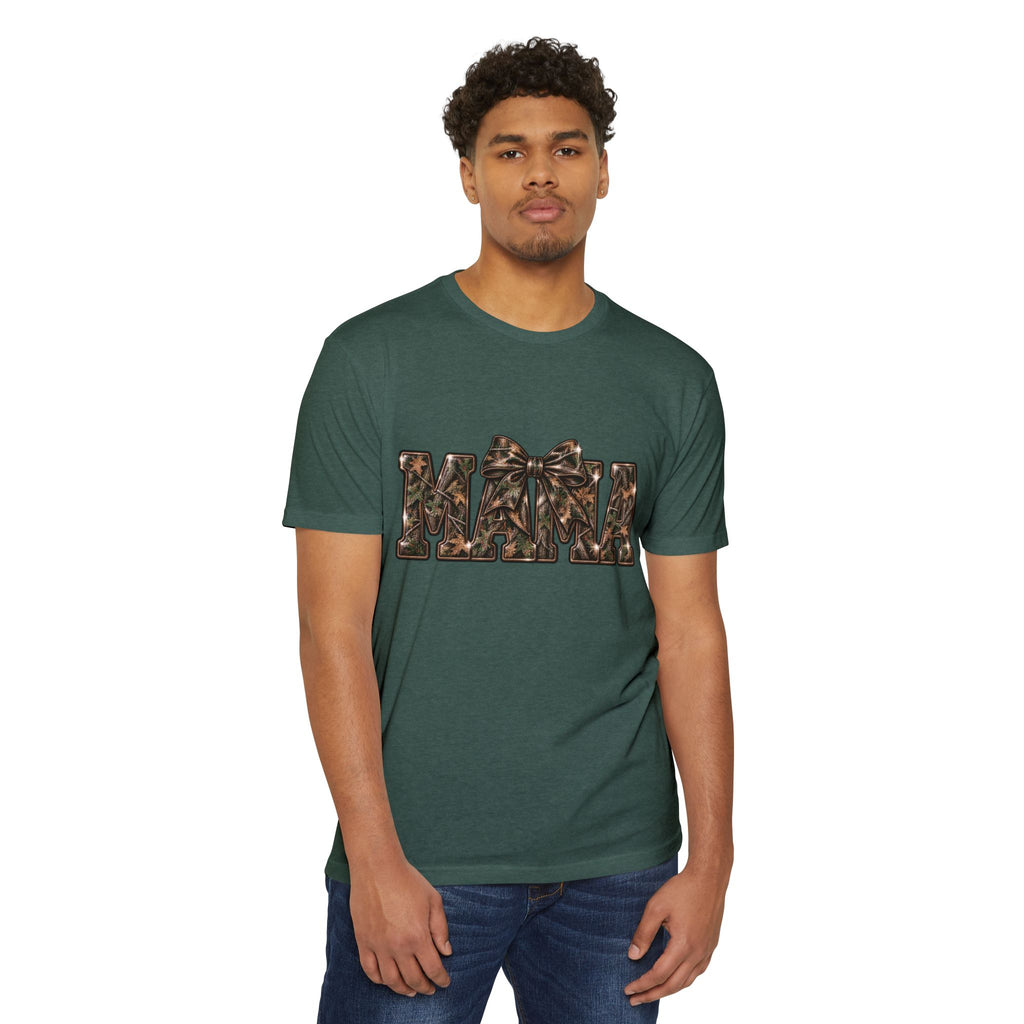 Mama Leopard Print Bow T-Shirt — Women's Mom Gift, Cute Animal Print Mother's Day Tee