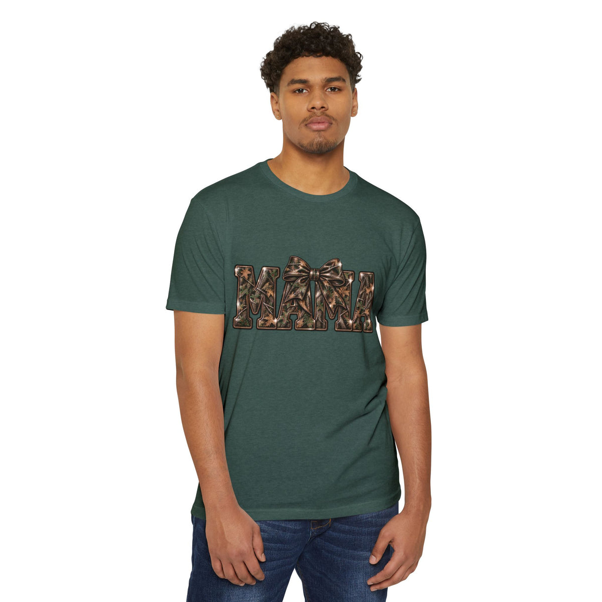 Mama Leopard Print Bow T-Shirt — Women's Mom Gift, Cute Animal Print Mother's Day Tee