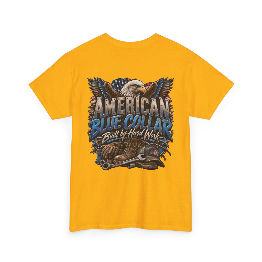Blue Collar T-Shirt — "Blue Collar Made" & "American Blue Collar" Patriotic Workwear Tee