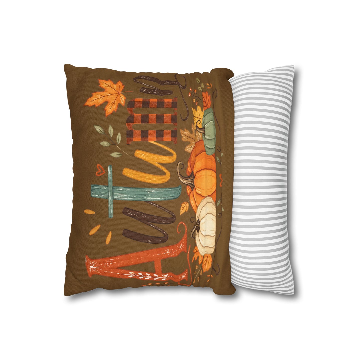 Autumn Pumpkin Decorative Pillowcase — Fall Harvest Spun Polyester Throw Pillow Cover