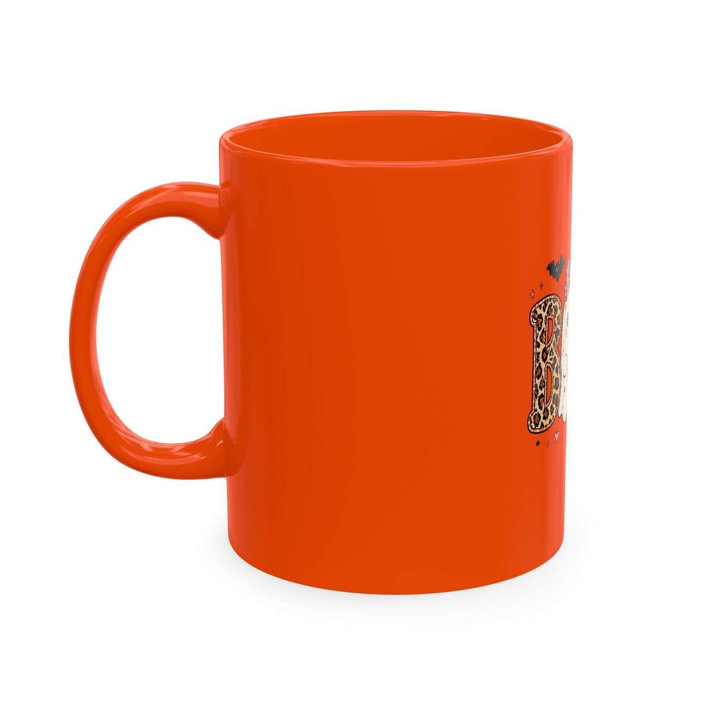 Boo Leopard Ghost Ceramic Mug — Cute Halloween Coffee Cup