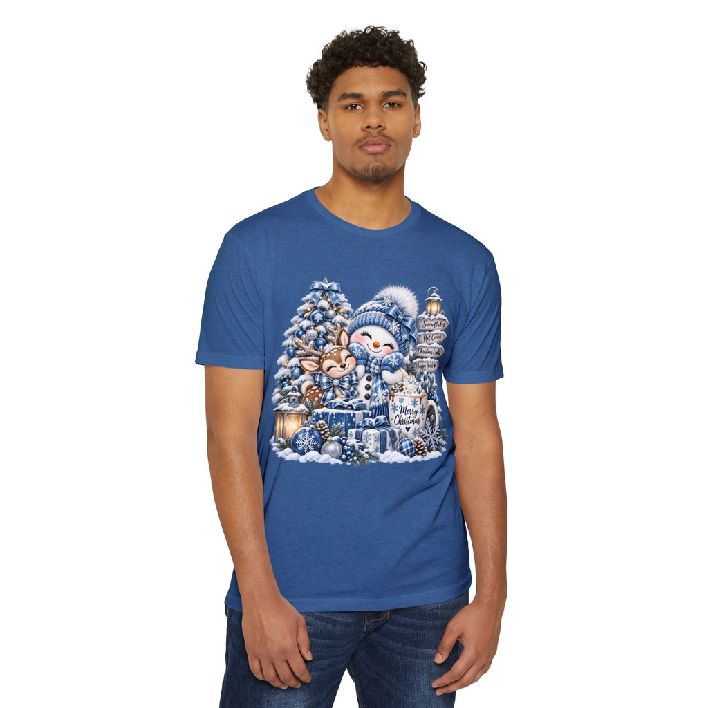 Christmas Snowman & Deer T-Shirt — Cute Winter Holiday Graphic Tee
