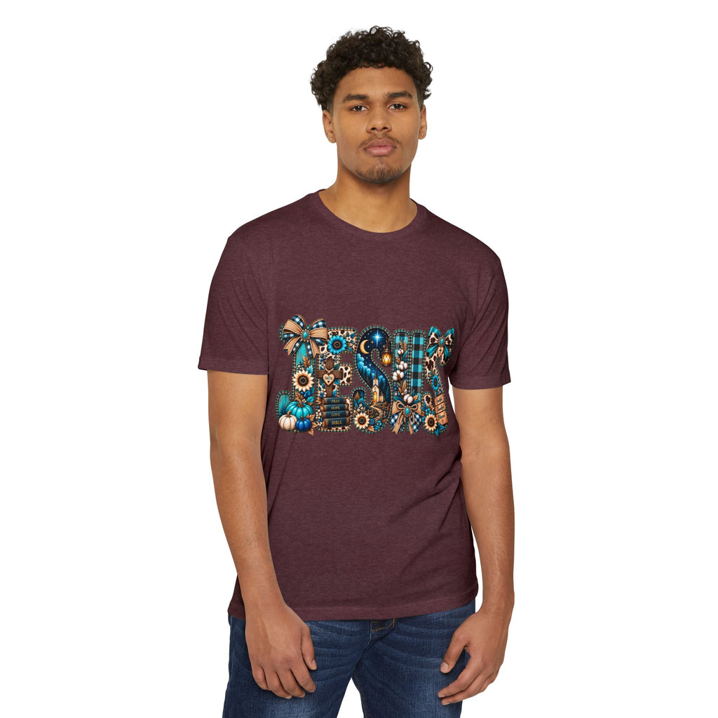 Fall Mom T‑Shirt — Rustic Sunflower & Plaid 'MOM' Graphic