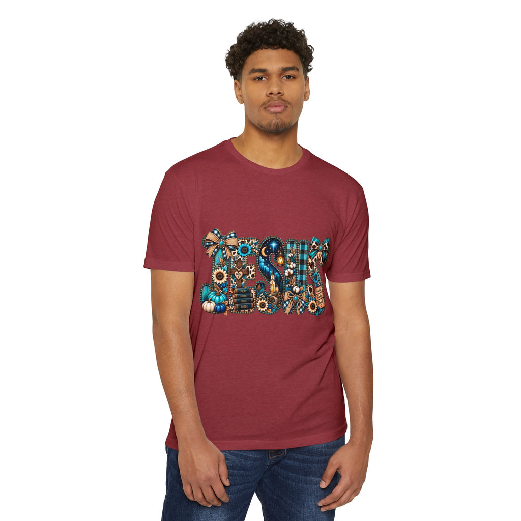 Fall Mom T‑Shirt — Rustic Sunflower & Plaid 'MOM' Graphic