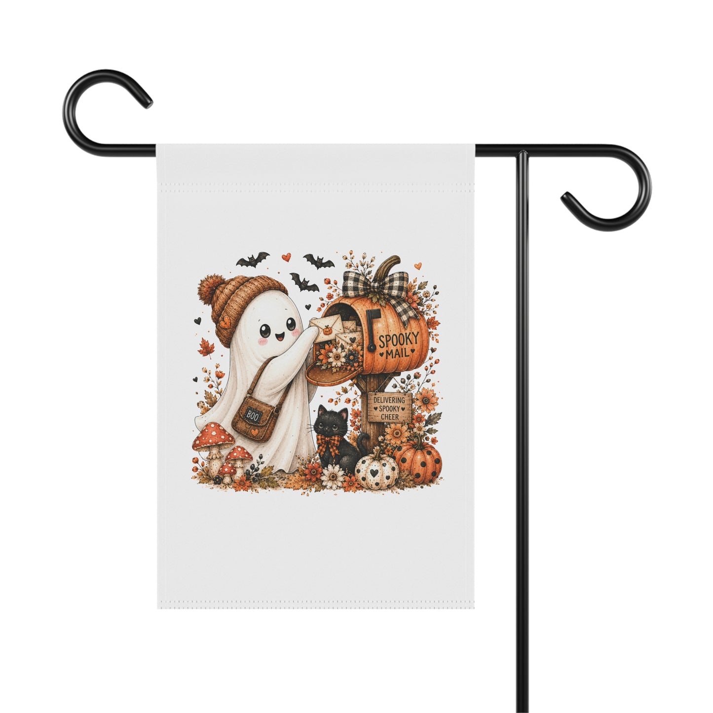 Halloween Ghost Mailbox Garden Flag – Spooky Mail Fall Lawn Banner
