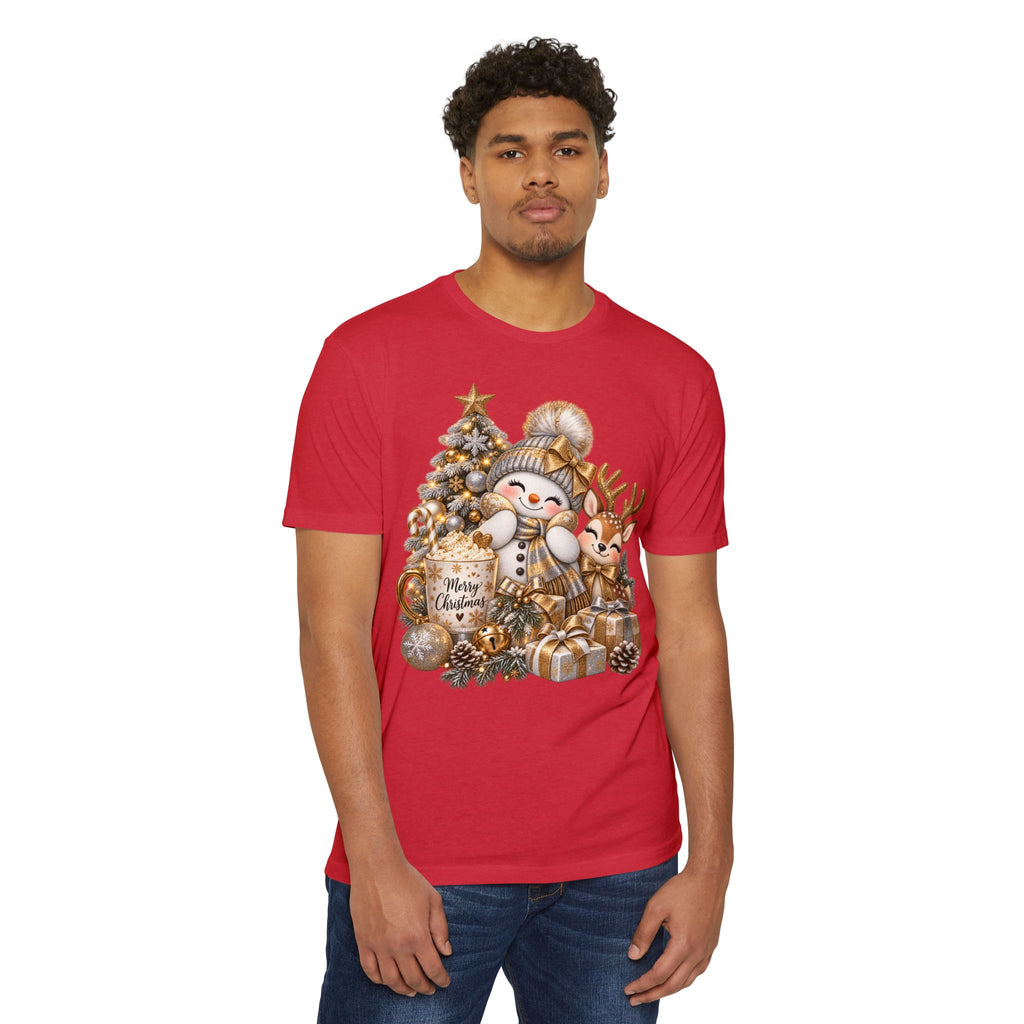 Christmas Snowman & Reindeer Tee — Merry Christmas Holiday T-Shirt