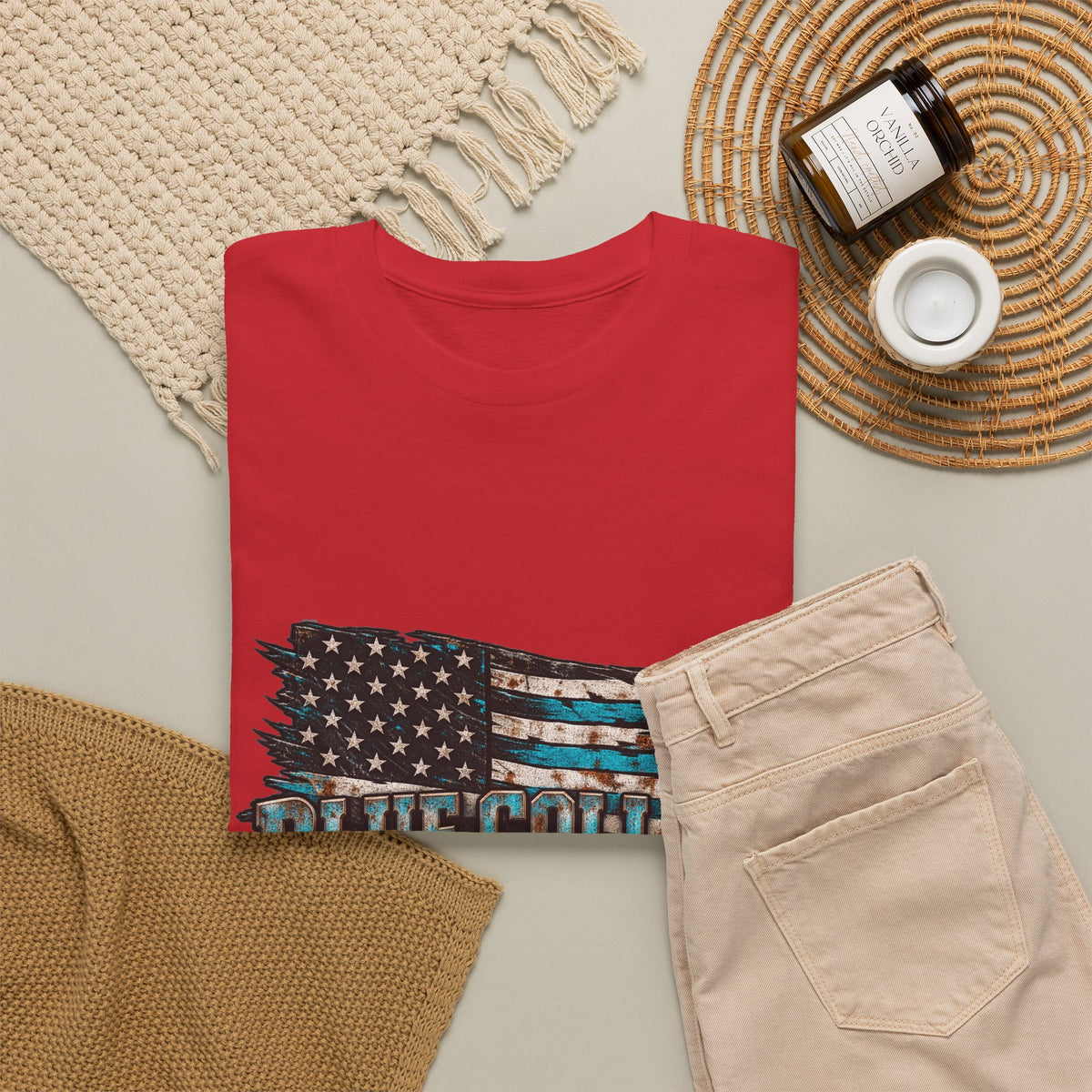 Blue Collar T-Shirt — "Blue Collar Made" & "American Blue Collar" Patriotic Workwear Tee