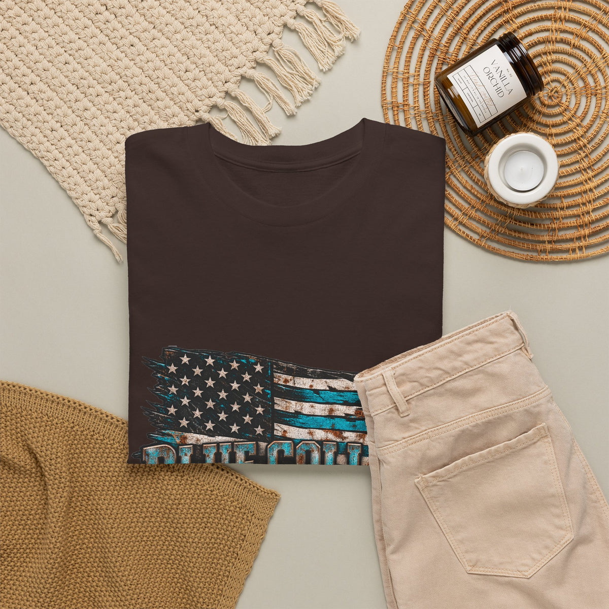 Blue Collar T-Shirt — "Blue Collar Made" & "American Blue Collar" Patriotic Workwear Tee