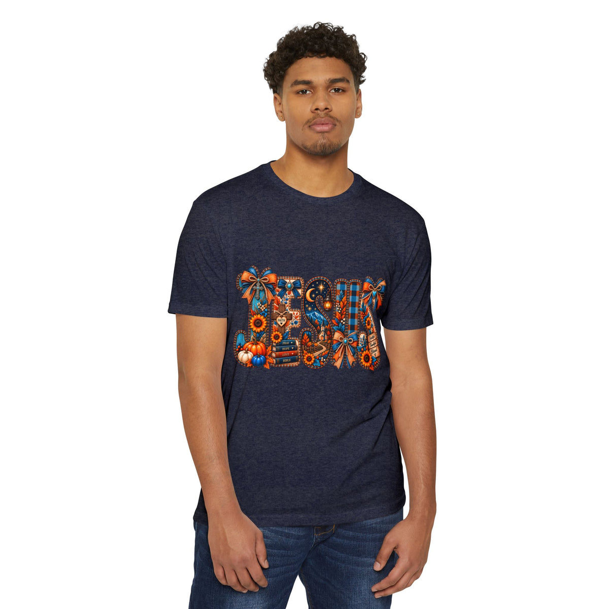Autumn Blessings T-Shirt — Fall Plaid Pumpkins & Sunflowers Graphic