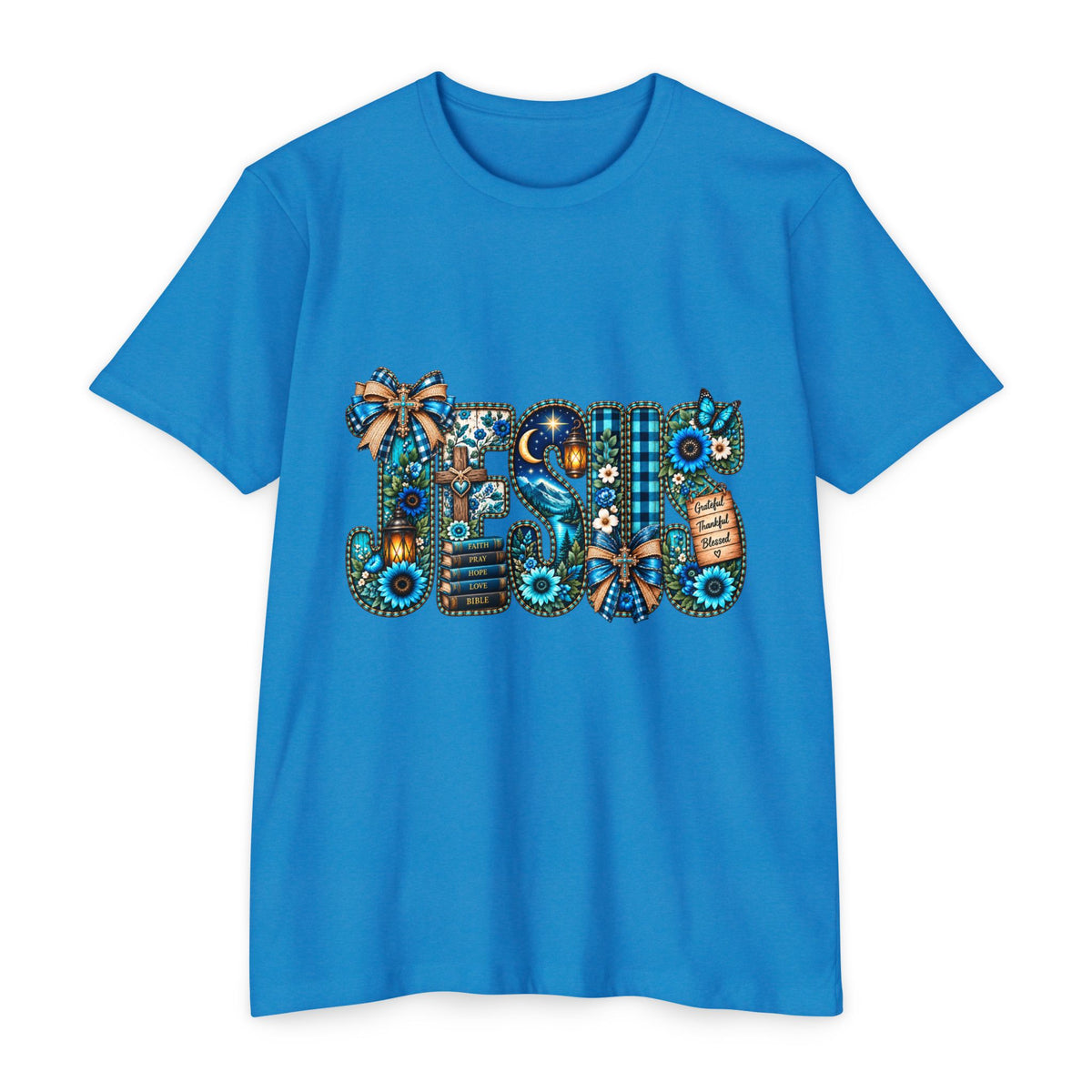 T-Shirt — Rustic Floral 'Blessed' Graphic Tee