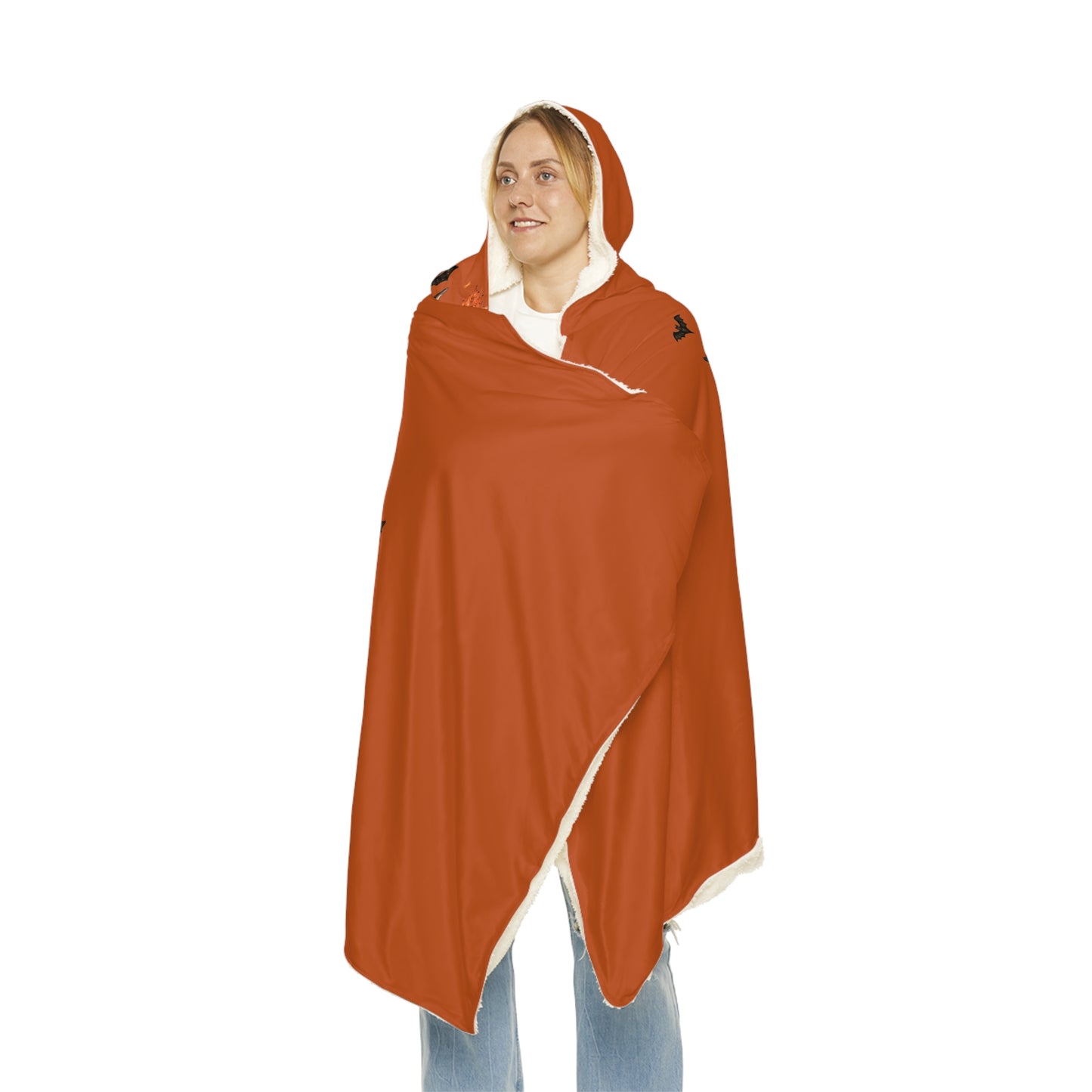 Halloween Highland Cow Hooded Blanket – Autumn Pumpkin Snuggle Throw