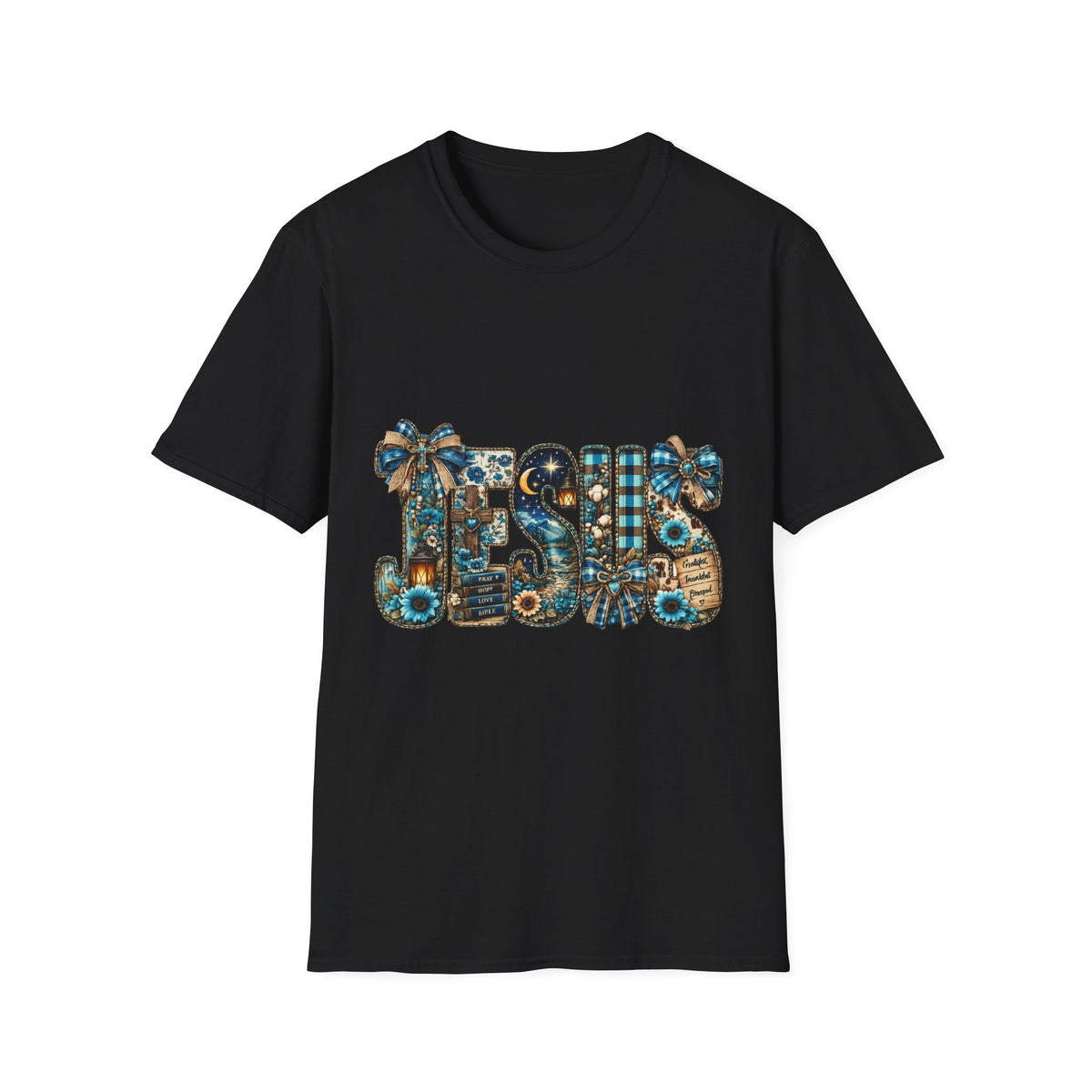 T-Shirt - 'TIS' Holiday Patchwork Design: Festive Vintage Ornaments & Plaid