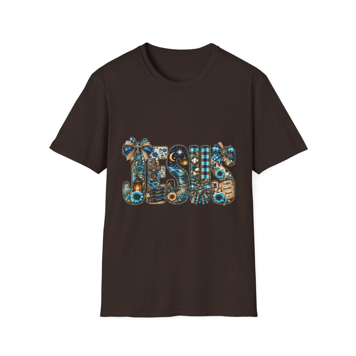 T-Shirt - 'TIS' Holiday Patchwork Design: Festive Vintage Ornaments & Plaid