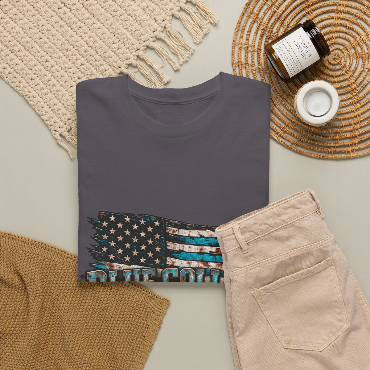 Blue Collar T-Shirt — "Blue Collar Made" & "American Blue Collar" Patriotic Workwear Tee