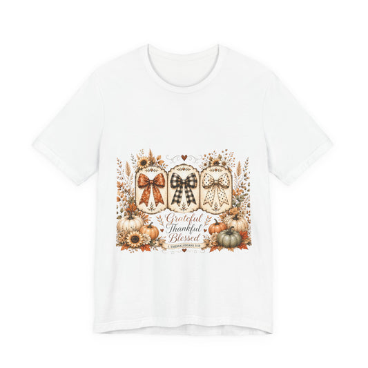 Thankful Grateful Blessed Fall Tee