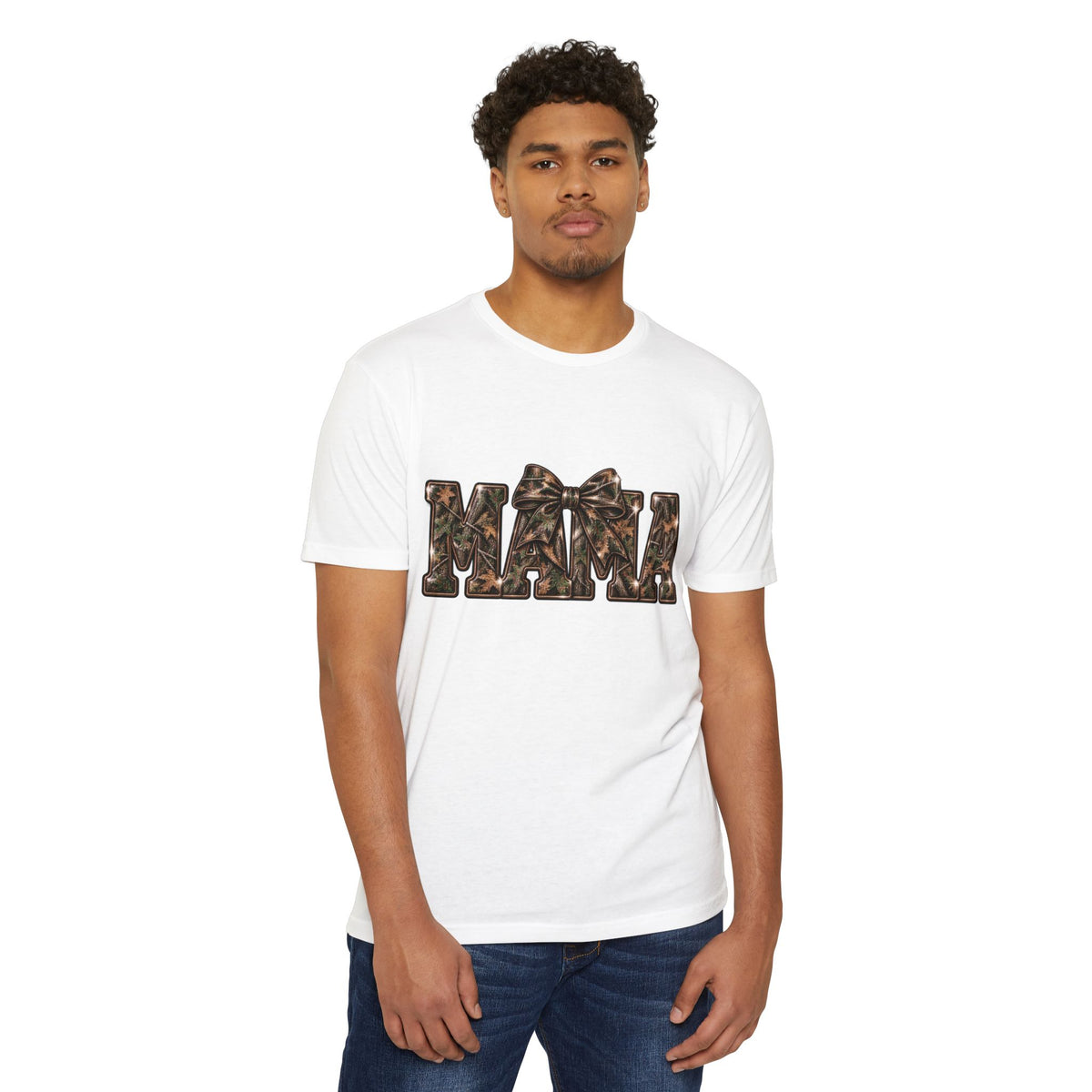 Mama Leopard Print Bow T-Shirt — Women's Mom Gift, Cute Animal Print Mother's Day Tee