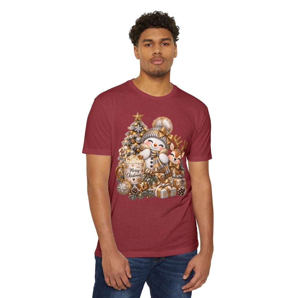 Christmas Snowman & Reindeer Tee — Merry Christmas Holiday T-Shirt