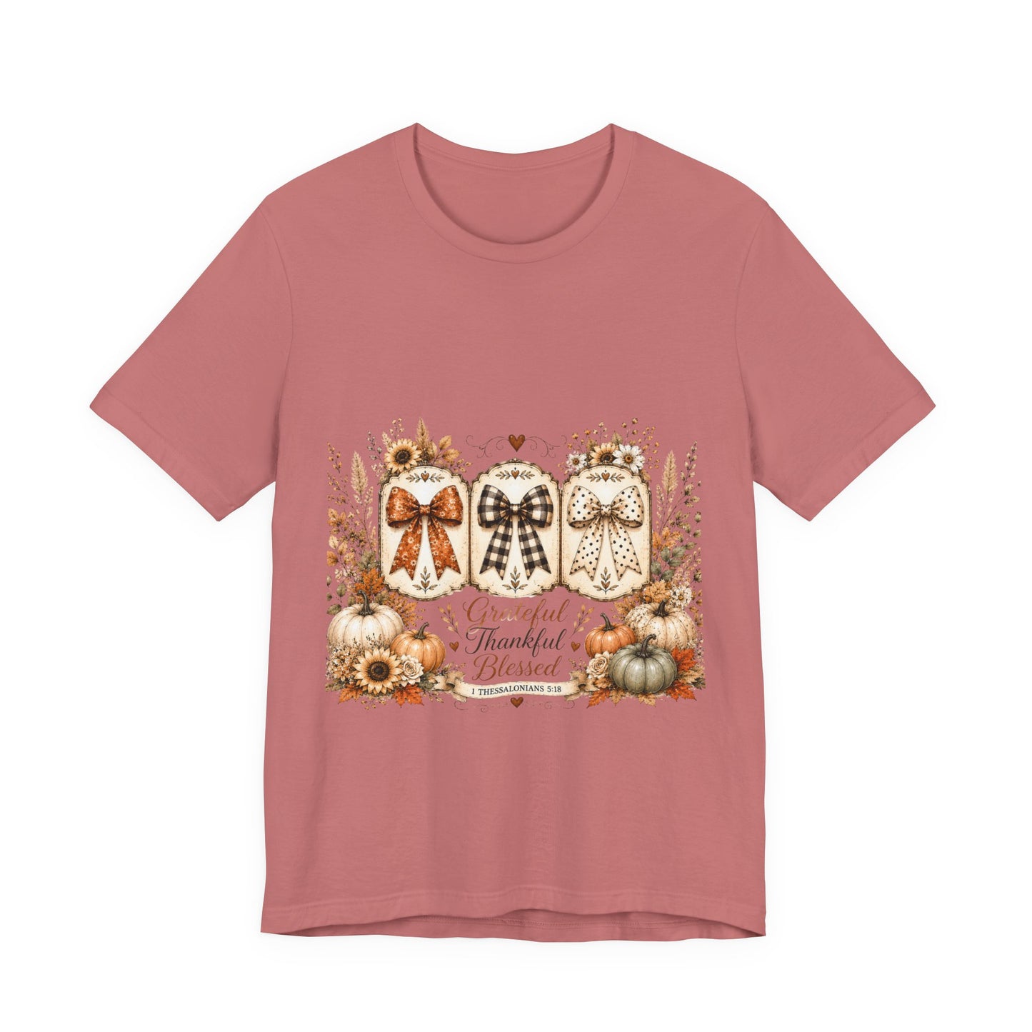 Thankful Grateful Blessed Fall Tee