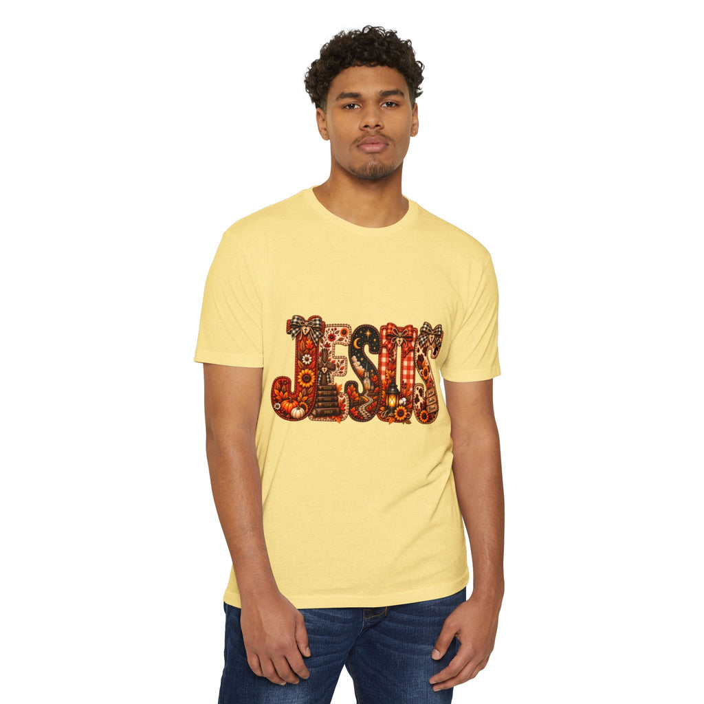 Jesus Floral Pattern T-Shirt — Vintage Boho Christian Tee