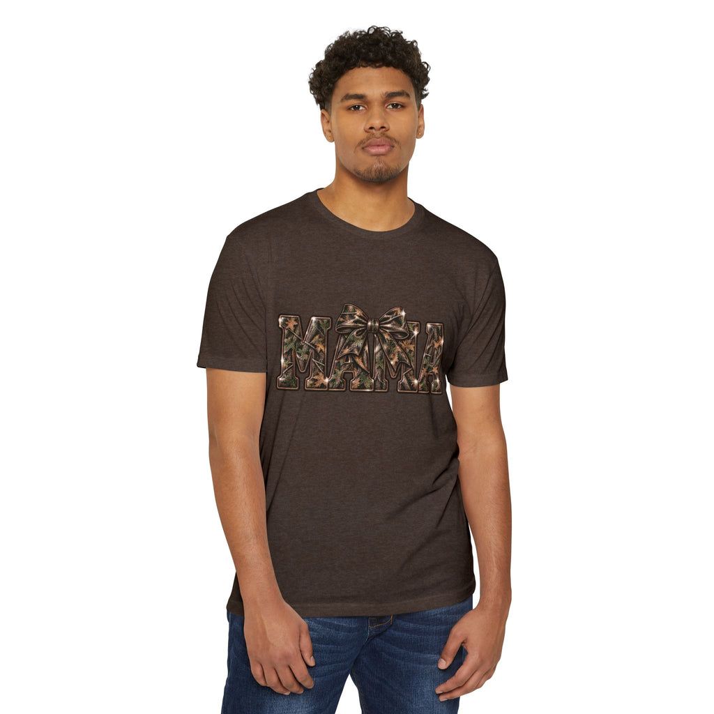 Mama Leopard Print Bow T-Shirt — Women's Mom Gift, Cute Animal Print Mother's Day Tee