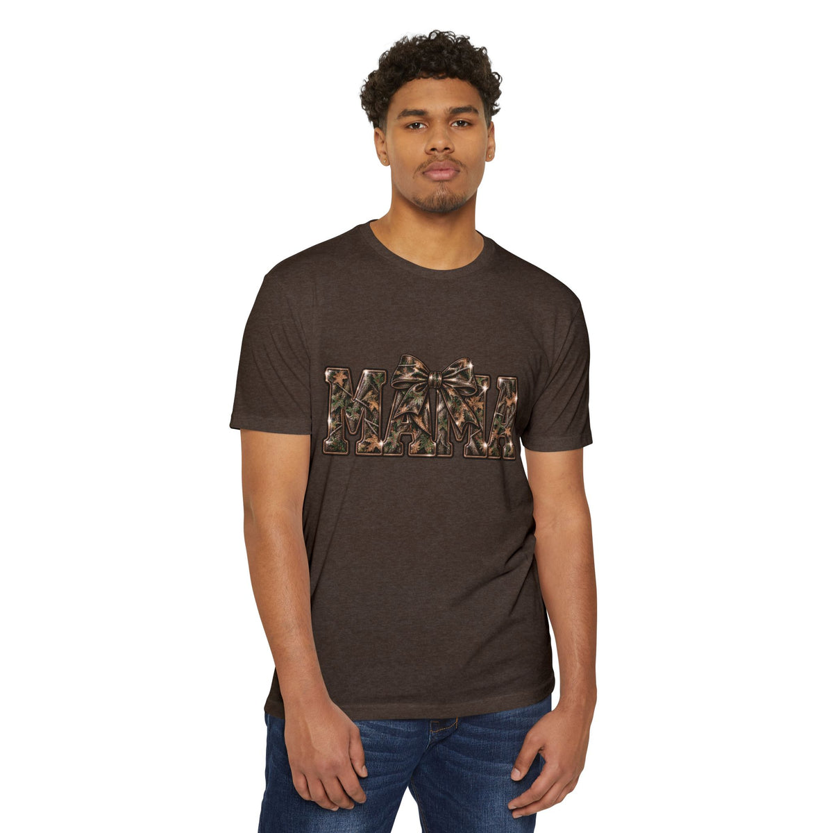 Mama Leopard Print Bow T-Shirt — Women's Mom Gift, Cute Animal Print Mother's Day Tee