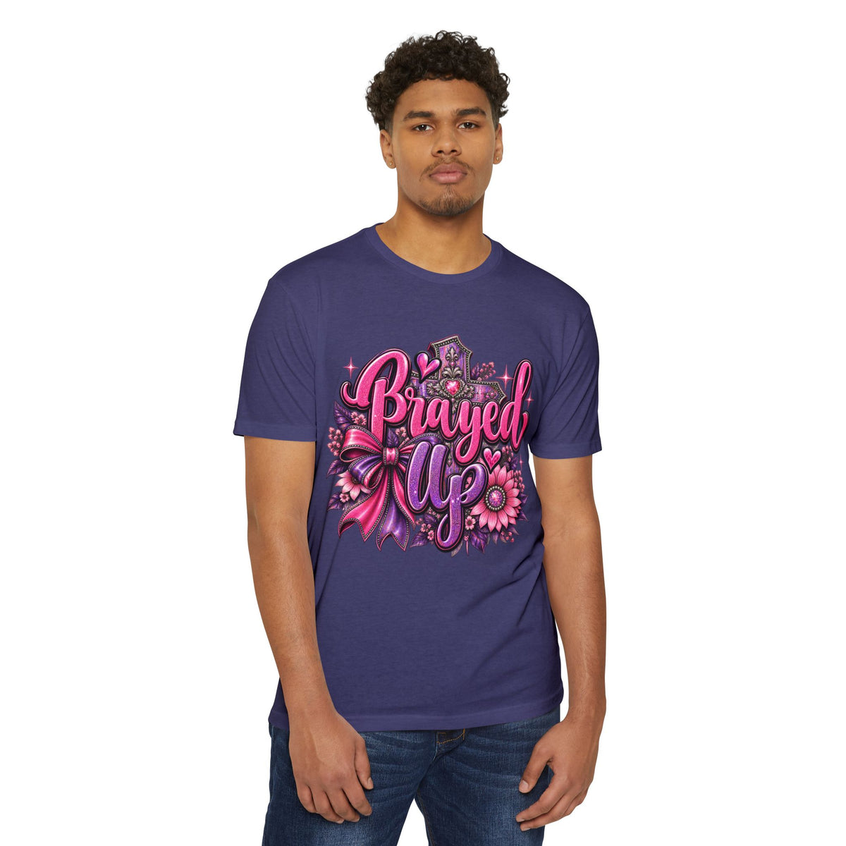 Braved Up T-Shirt — Pink Floral Encouragement Tee