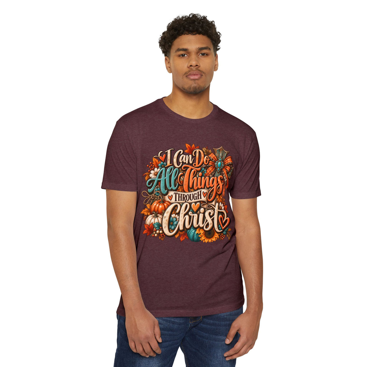 I Can Do All Things Through Christ T-Shirt — Christian Fall Pumpkin Design