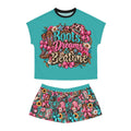 Women's Pajama Set - 'Boots Dreams & Glitter' Floral Cowboy Short Sleep Set
