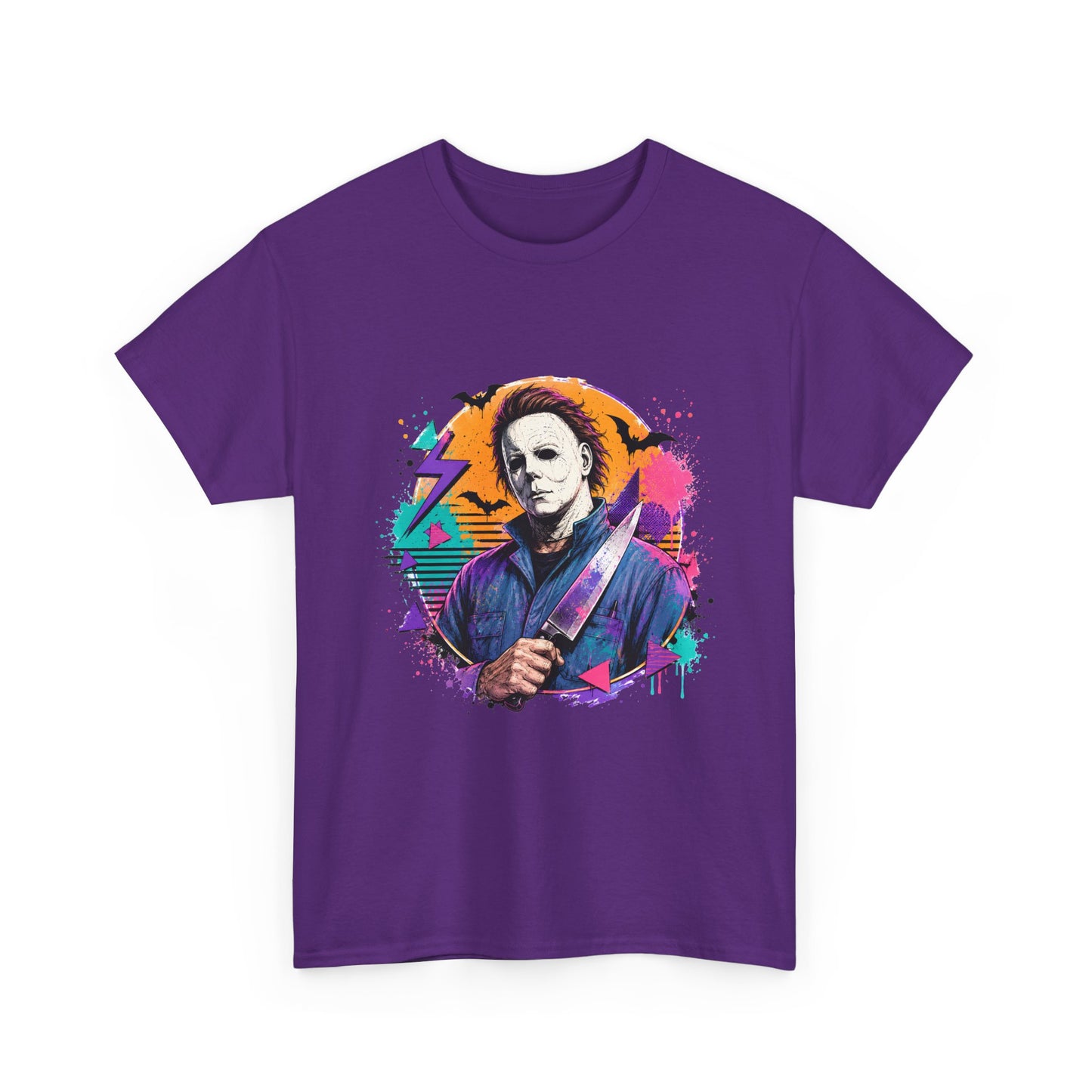 Retro Neon Horror Character Graphic Tee