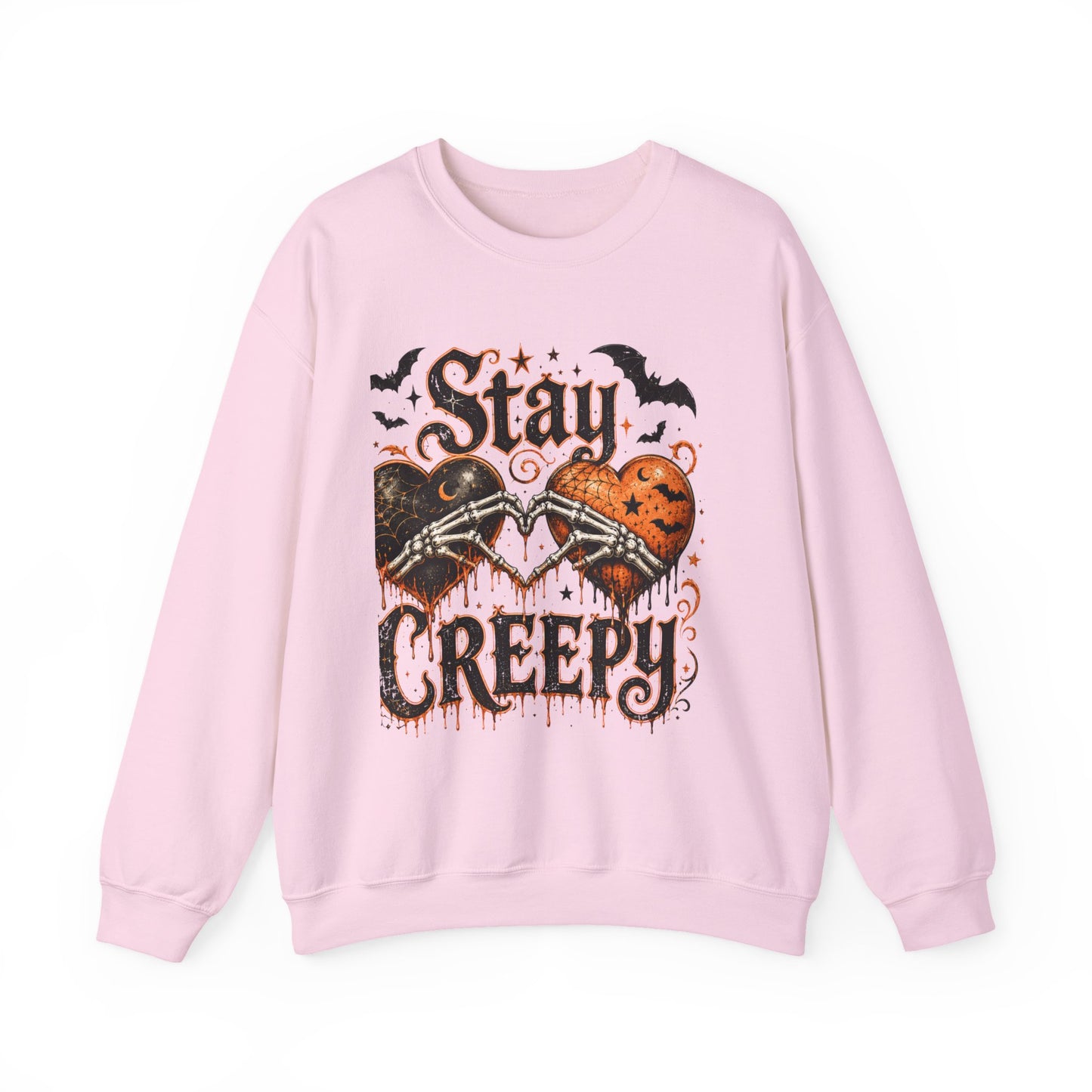 Stay Creepy Sweatshirt — Halloween Heart Gothic Crewneck