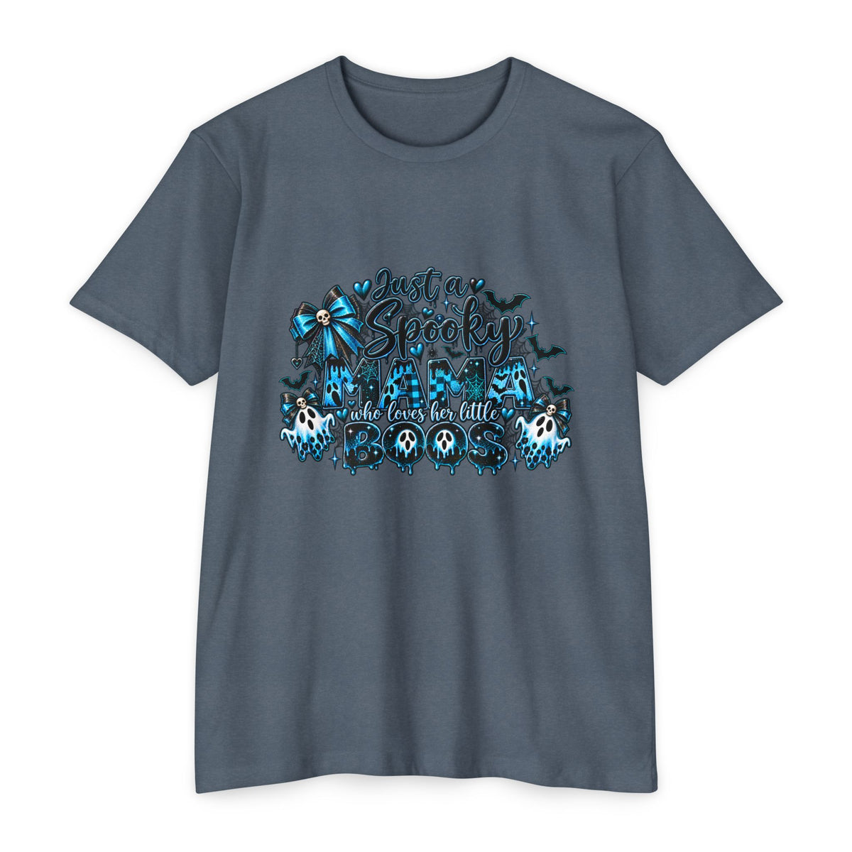 Spooky Cute Blue Skull Halloween T-Shirt